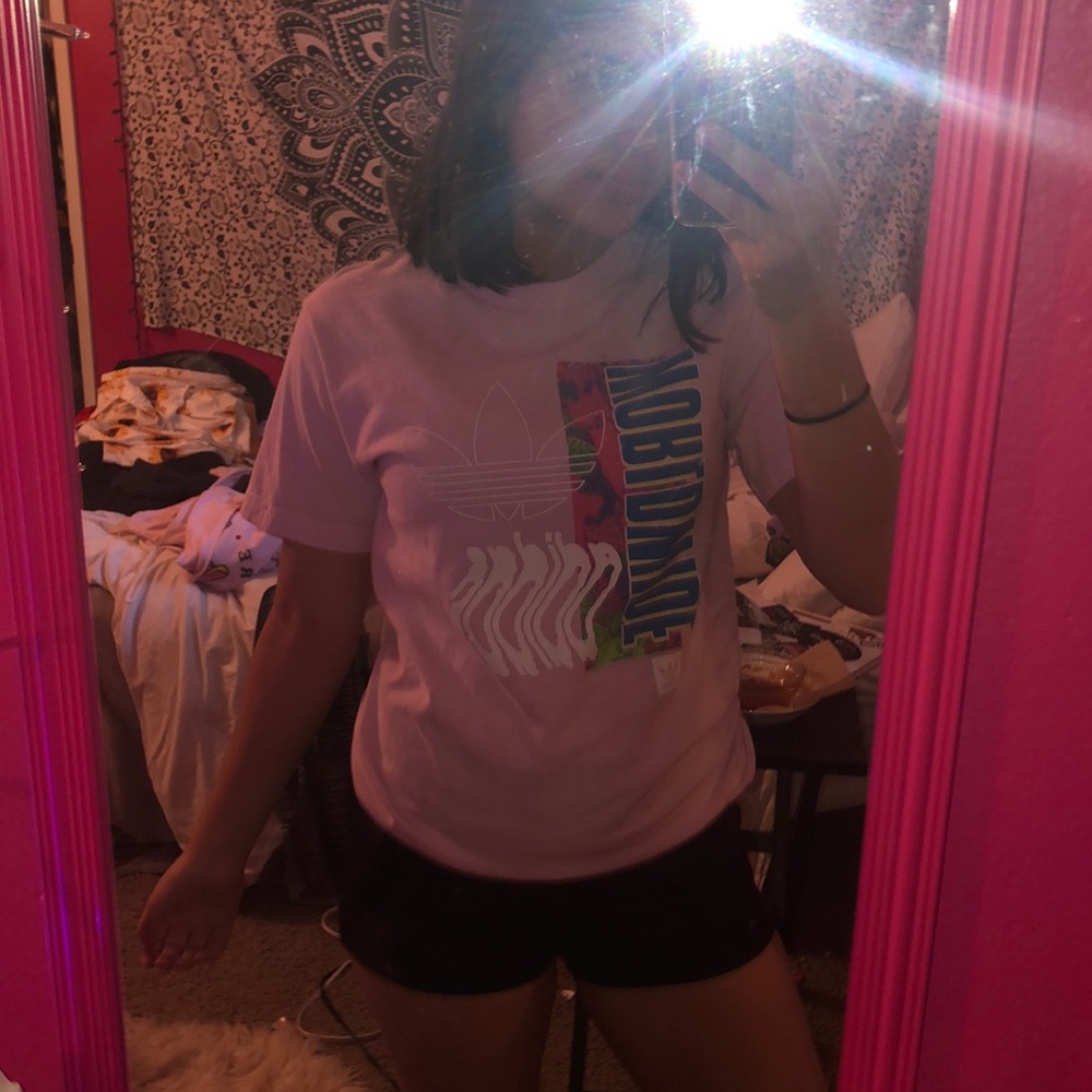 pink retro adidas shirt